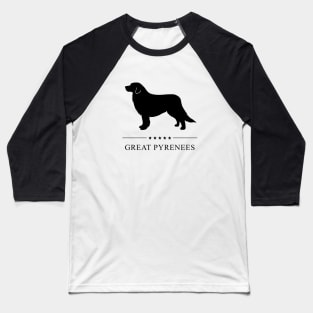 Great Pyrenees Black Silhouette Baseball T-Shirt